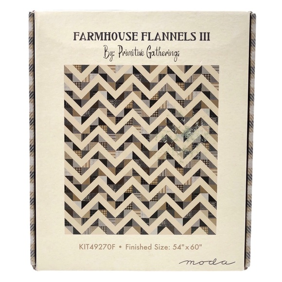 Moda Fabrics Primitive Gatherings Farmhouse Flannels III Lightning Rod Quilt Kit - Picture 1 of 6